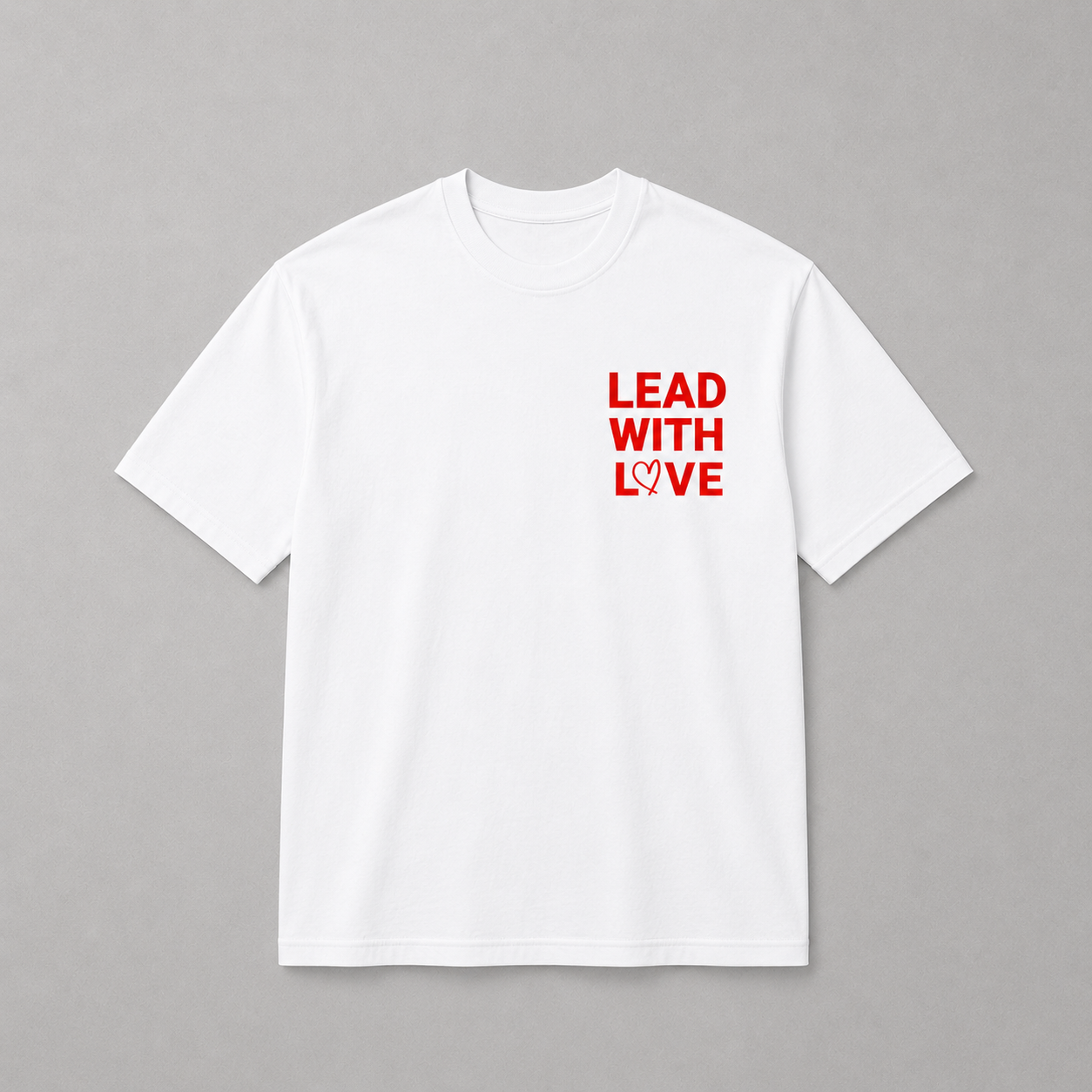 Lead With Love Boxy Tee Vintage White