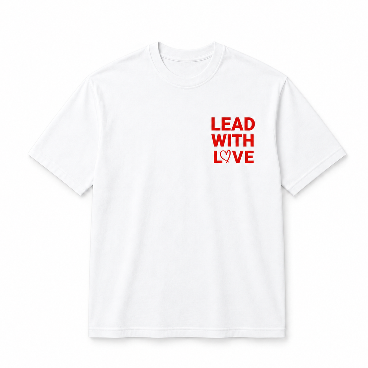 Lead With Love Boxy Tee Vintage White