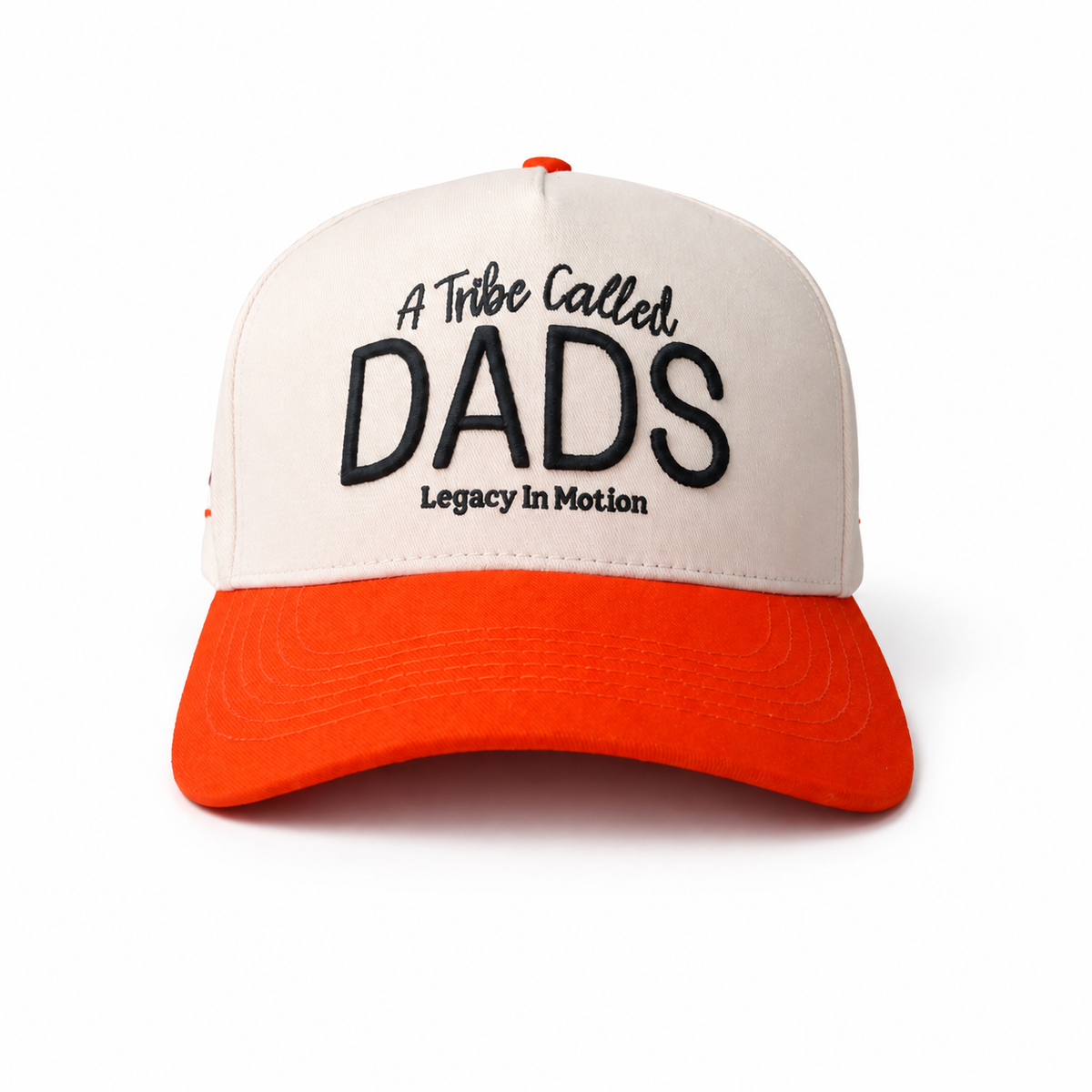 Cap with 'A Tribe Called DADS' text on a gray background