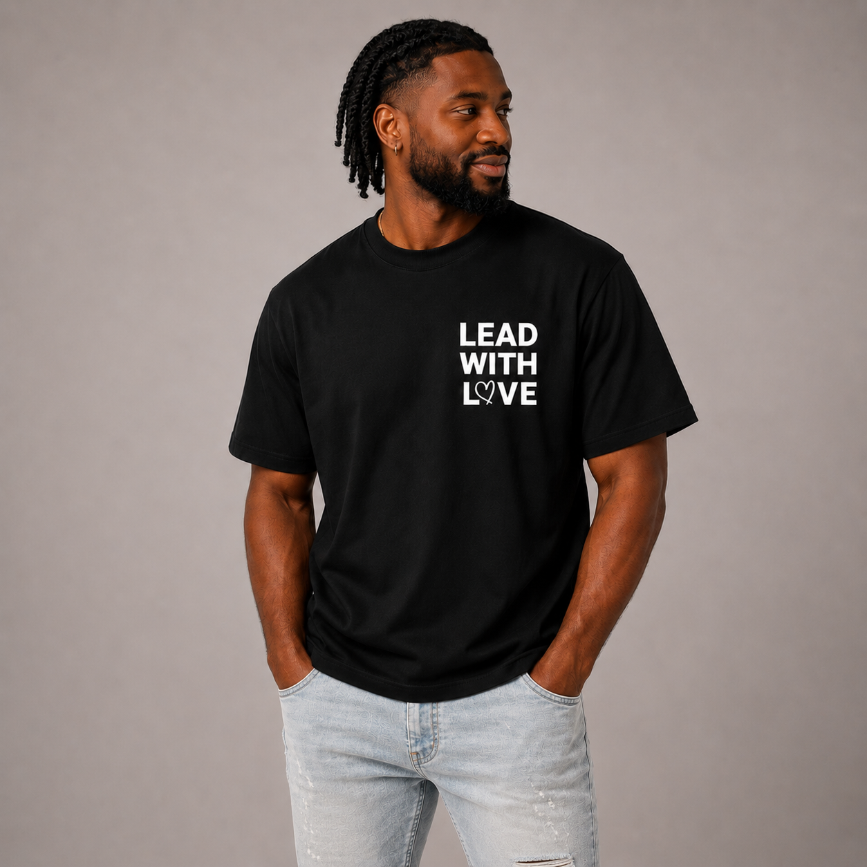 Lead With Love Boxy Tee Legacy Black