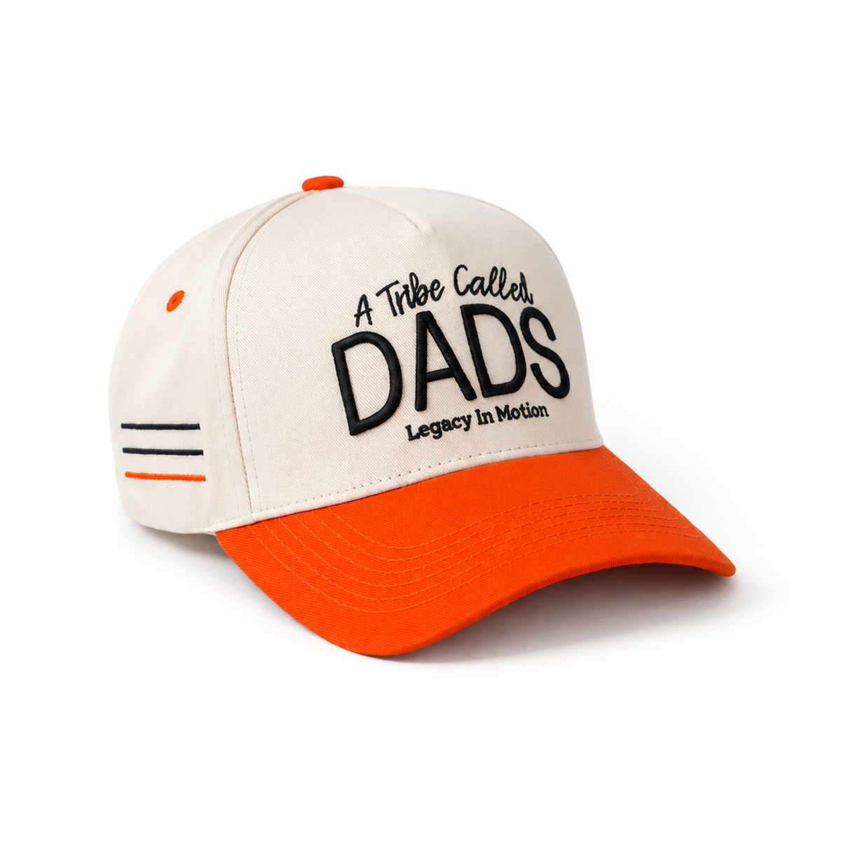 Cap with 'A Tribe Called DADS' text on a gray background
