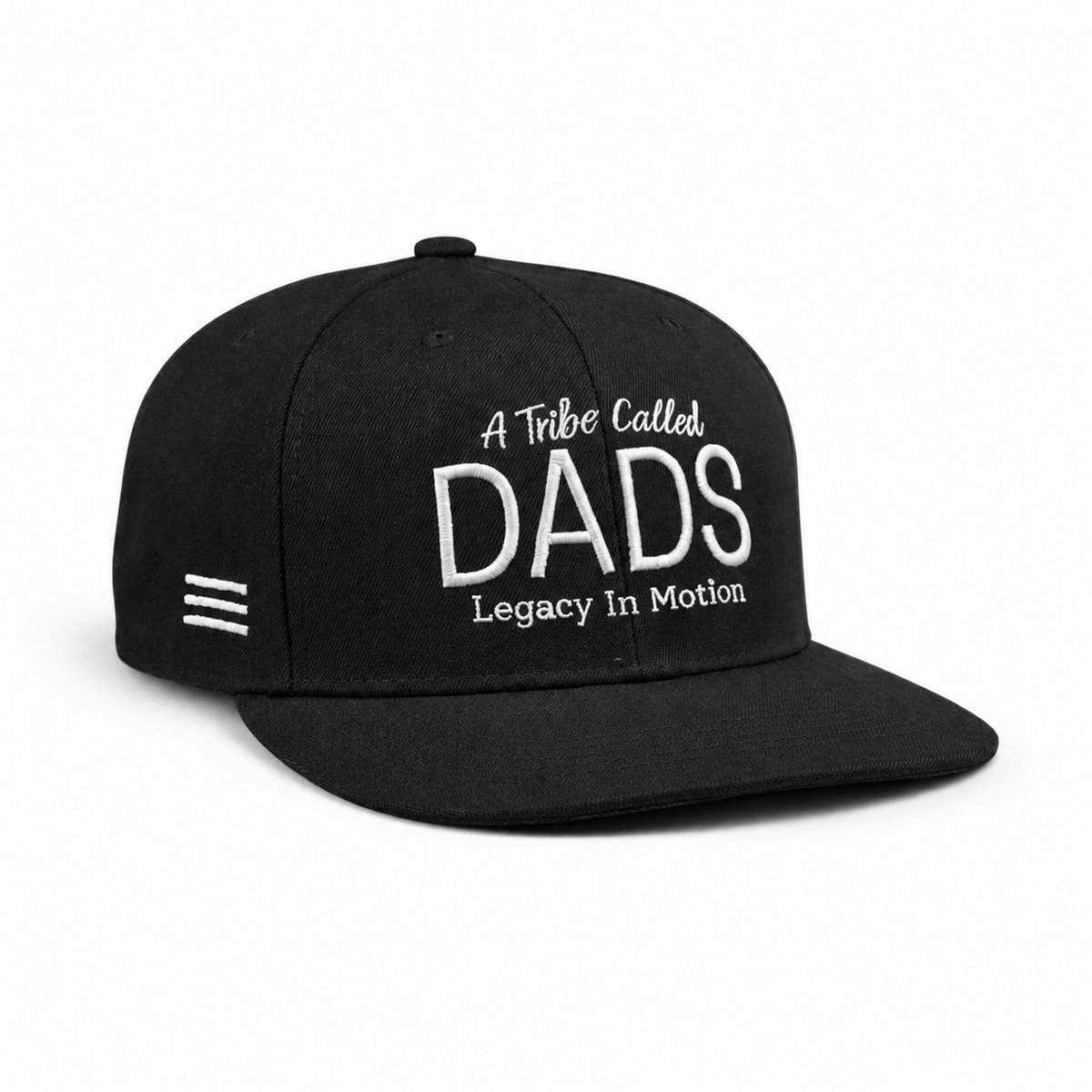 Black cap with 'A Tribe Called DADS' text on a gray background